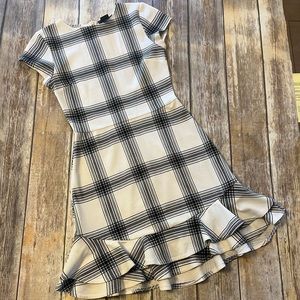 AQUA Size S Plaid Dress Black and White Women's Work Thanksgiving Christmas